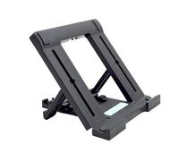 GALPADA Portable Adjustable Tablet Folding Stand and Laptop Tablet Mount in Black Plastic Holds Stably and Allows Charging while Playing for Reading and Watching Videos
