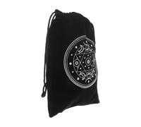 GALPADA Portable Black Flannelette Tarot Storage Bag with Textured Feel and Drawstring Closure, Tightly Seal Tarot Card Pouch for Divination and Fortune Telling