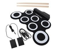 GALPADA Portable Hand Roll up Drum Set with Silicone Material and Real Drumming Experience USB Rechargeable Electronic Drum Kit for Beginners and Boys and Girls Learning in Black