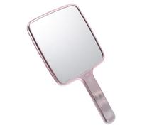 GALPADA Portable Handheld Mirror with Water Ripples Handle, Cute Small Square Makeup Mirror for Cosmetic Use, Lightweight Plastic and Glass Design with Comfortable Grip for Travel