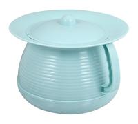 GALPADA Portable Plastic Bedpan with Lid for Elderly, Blue Thickened Household Spittoon and Urinal Pan for Home and Travel Use