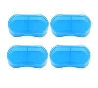GALPADA Portable Plastic Pill Organizer Dustproof and Stylish Blue Pills Storage Box 4 Pcs with 2 Grids Each Compact Travel Medicine Organizer Case for Daily Use