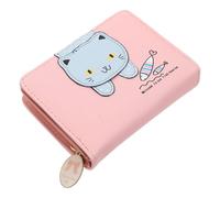 GALPADA Portable Pu Change Purse with Cute Cartoon Cat Design, Compact and Lightweight Coin Pocket Purse for Daily Use and Traveling