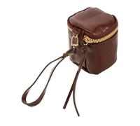 GALPADA Portable PU Vintage Lipstick Storage Wallet with Zipper Small Multifunctional Coin Purse and Jewelry Organizer Pouch for Travel Retro Chic Mini Cosmetic Bag with Softening Wax