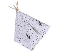 GALPADA Portable Small Pet Tent for Dogs and Cats 43x43x53cm, Breathable White Star Pattern Kennel with Washable Cushion, Lightweight Dog Bed House for Puppies and Indoor Use