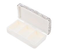 GALPADA Portable Small Pill Organizer with Rhinestone Design Mini Medicine Box with Compartments Innovative Sealing for Air and Moisture Protection Travel Storage Case for Vitamins and