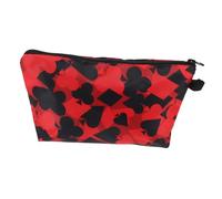 GALPADA Portable Travel Makeup Pouch Small Make up Bag Poker Card Pattern Zipper Pouch Vanity Bag for Women