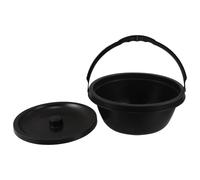 GALPADA Portable Wheelchair Bedpan with Lid for Elderly and Adults, Easy Cleaning Plastic Commode Bucket with Humanized Shape, Versatile Applicability for Bedside and Home Use