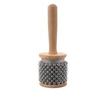 GALPADA Portable Wooden Cabasa Percussion Instrument, Unique Handheld Musical with Stainless Steel Beads and Sturdy Wood Frame, for Developing Fine Music Skills