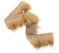 GALPADA Precut Faux Strip Shaggy Fabric Trim Roll Hobby Beard Gnome Costume DIY Craft Sewing Christmas Halloween Cosplay Tail Collar Slippers Slides Fringe Brown 7CM* 1M