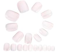 GALPADA Press on Fake Nails 24 Pcs Pink Glitter Design Abs False Nails for Women Easy to Use Simple to Decorate Unique Style Attending Parties
