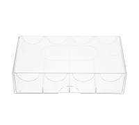 GALPADA Professional Poker Chip Case Acrylic Storage Box 4 Compartments Multi-Function Plastic Chip Holder Tray Portable for Home and Tournament Use