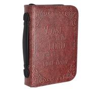 GALPADA Pu Leather Bible Tote Bag with Secure Zipper Closure and Convenient Carry Handle, Vintage Printed Small Book Carrying Case for Women at Church and Religious Events