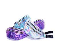 GALPADA Pu Leather Colorful Sequin Reflective Fanny Pack for Women Lightweight Waist Pouch for Travel Outdoor Adventures and Daily Use Mirror Silver