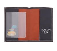 GALPADA PU Passport Cover Organizer Featuring Cartoon Dinosaur and Reptile Prints, Travel Document Holder for Office and Travel Use