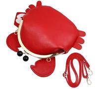 GALPADA Pu Red Crab Shape Crossbody Bag for Women, Ocean-themed Shoulder Satchel Handbag with Adjustable Strap, Lightweight Casual Purse for Daily Use and Travel
