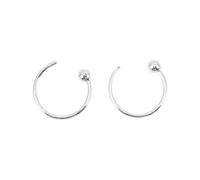 GALPADA Pure 999 Silver Earrings for Women, Simple Round Bead Ear Studs, Lightweight Vintage Ear Accessories, Hypoallergenic Jewelry Suitable for Daily Wear