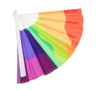 GALPADA Rainbow Folding Hand Fan Portable Chinese Style Cooling Dance Fan for Outdoor Activities Photo Props Gay Pride Celebration