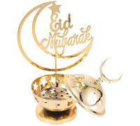 GALPADA Ramadan Metal Candle Stand Desktop Metal Candle Stand Table Centerpiece 7.5x7.5x10inch Iron Hollow out Design Multipurpose Eid Mubarak Decor for Home Desktop Decorations