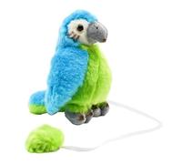 GALPADA Realistic Blue Shoulder Parrot Plush Soft Pirate Costume Accessory for Adults Lifelike Stuffed Bird for Halloween Cosplay and Party Use