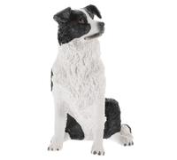 GALPADA Realistic Border Collie Resin Figurine Small Dog Model Decorative Educational Safe for Desktop Ornament
