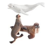 GALPADA Realistic Hand Painted Walrus Sea Lion Whale Figurines Mini Ocean Animal Models for Diorama Biology Education Learning Underwater Decor