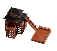 GALPADA Realistic Miniature Chinese Stilted Building Statue for Mini Garden and Fish Tank, Plastic Micro Landscape Decor with Creative Two-storey Stilted Building Design, Easy to Place