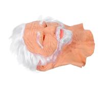 GALPADA Realistic Old Man with Integrated Headgear and Wrinkle Design for Adults, White Creepy Costume Accessory for Masquerade and Themed Parties