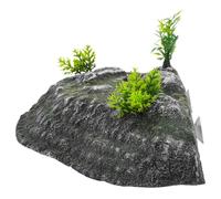 GALPADA Realistic Rock Turtle Basking Platform with Hiding Hole, Resin Tortoise Resting Platform and Climbing Ramp for Reptiles, for Turtle Habitat and Pet Stores