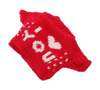 GALPADA Red Lettered Bear Sweater Doll Costume for Plush DIY Friendly Winter Knit Outfit for Teddy Bears Flexible Fit Holiday Decoration for Collectors