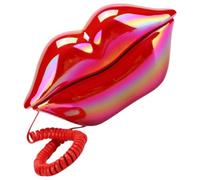 GALPADA Red-Lip Telephone ABS Material Creative Dial Phone Suitable for Home Decoration and Themed Props