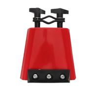 GALPADA Red Metal Cowbell with Sound Dampening Strip Percussion Instrument for Drum Mute Accessory for Music Practice and Rehearsal Vibrant Cow Bell for Clear Controlled Percussion
