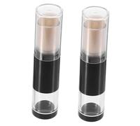 GALPADA Refillable Cosmetic Makeup Brush Set 2pcs - Powder Foundation Blush Brushes with Press Dispensing Bottle, Synthetic Fiber Bristles for Travel and Face Application