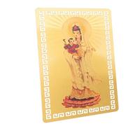 GALPADA Religious Amulet Auspicious Gold Card Fengshui Amulet Chinese Style Portable Protection Lightweight Aluminum Alloy Assorted Color Card for Pockets and Account Books