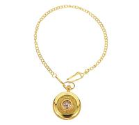 GALPADA Renaissance Roman Numerals Pocket Watch Mechanical Movement Steampunk Aesthetic Gold Finish Half Hunter Case Scratch-Resistant