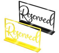 GALPADA Reserved Table Signs Not Easy to Break Acrylic 6pcs Two-sided Printing Stylish and Elegant Decorative Reserved Seating Signs for Restaurants and Banquets for Dining Events