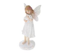 GALPADA Resin Angel Figurine with Rabbit Outdoor Garden Fairy Statue Christmas Decoration for Home Tabletop Memorial Ornament Handmade Resin Sculpture