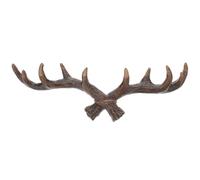 GALPADA Resin Antler Wall Hook Large Dark Brown Vintage Coat and Hat Hanger Decorative Nordic Style Wall-Mounted Rack for Home Storage and Entryway Organization