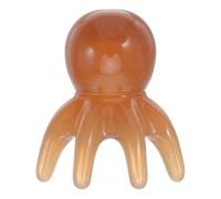 GALPADA Resin Octopus Shape Scalp Massage Comb for Head Therapy, Gua Sha Tool for Scalp Relaxation and Hair Care, Light Brown Body Acupoint Massager for Stress Relief and Circulation
