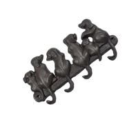 GALPADA Retro Cast Iron Dog Shape Hook Heavy Duty Wall Coat and Hat Hanger for Dog Lovers Pastoral European Style Key Holder Black Vintage Decorative Hook for Wood Tile Wall Mounting