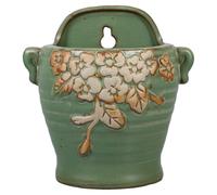 GALPADA Retro Hanging Ceramic Planter Wall Mounted Flower Pot in Green for Small Plants, Versatile Planting and Decorative Accent, for Larger Spaces and Shops