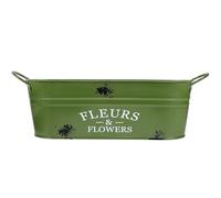 GALPADA Retro Iron Flower Pot Oval Shape Vintage Floral Arrangement Container Decorative Flower Bucket for Succulents and Plants, for Study or Living Room, Antique Rustic Design