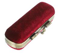 GALPADA Retro Lipstick Case Decorative Lip Gloss Case Flannelette and Aluminum Alloy Material Not Easy to Break Portable Storage for Women with Mirror