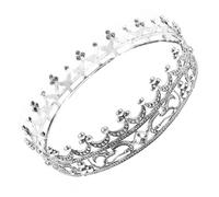 GALPADA Retro Zinc Alloy Male Crown Decorative Headpiece for Party Costume with Rhinestone Detail Vintage Baroque Style Performance Accessory for Halloween and Stage Events