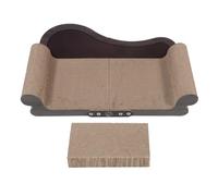 GALPADA Reusable Cat Scratcher Sofa Shaped Lounge Made of Corrugated Paper and Wood, Providing Ample Space and Healthy Scratching Experience for Indoor Cats