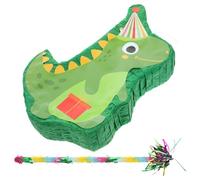 GALPADA Reusable, Dinosaur with Paper Candy Container Pinata Stick for Decor Unique Birthday Adornment and Fun Party Supply Photo Booth Celebration Party