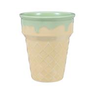 GALPADA Reusable Ice Cream Cone Cups Ceramic Dessert Serving Bowls with Spacious Interior and Comfortable Grip Microwave Safe for Kitchen and Office Use
