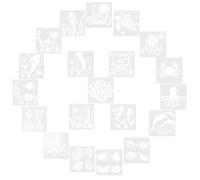 GALPADA Reusable Painting Stencils for Painting and Developing Hands-on Skills 20 Sheets Made of Washable Pet, Convenient Hollow-Out Templates