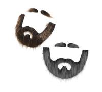 GALPADA Reusable Self Adhesive Faux Beard and Bushy Eyebrows Set for Men Realistic Costume Facial Hair with Quick Application for Halloween Cosplay Party Entertainment