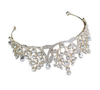 GALPADA Rhinestone Crown for Bride Elegant Wedding Headpiece for Parties and Special Occasions Dances and Photography Accessories for Brides Bridesmaids and Celebrations